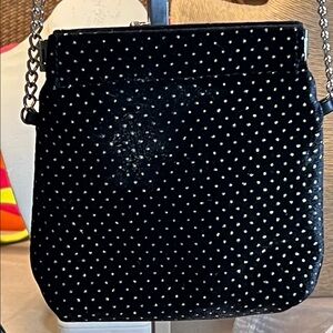 Elegant Black and Silver Polka Dot Women's Bag